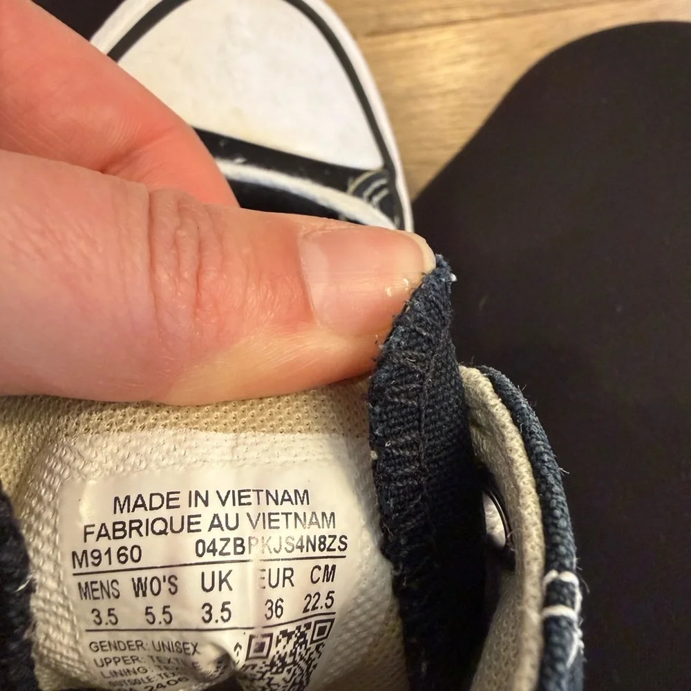 Converse Chuck Taylor All Star Canvas Black/White M9160C US Men 3.5 Women’s 5.5 - Picture 10 of 10